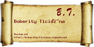 Boberity Ticiána névjegykártya